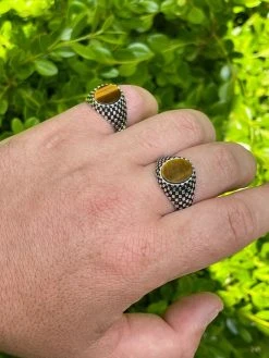 Mens Plain Real 925 Sterling Silver Tiger Eye Stone Ring Pinky 7 8 9 10 11 12 13 -Harlem Bling Shop harlembling mens plain real 925 sterling silver tiger eye stone ring pinky 7 8 9 10 11 12 13 36771.1664375035