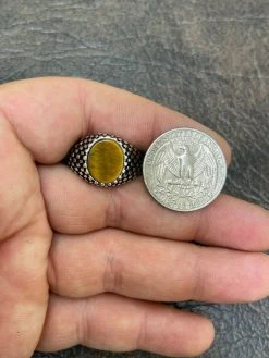 Mens Plain Real 925 Sterling Silver Tiger Eye Stone Ring Pinky 7 8 9 10 11 12 13 -Harlem Bling Shop harlembling mens plain real 925 sterling silver tiger eye stone ring pinky 7 8 9 10 11 12 13 61711.1665671754