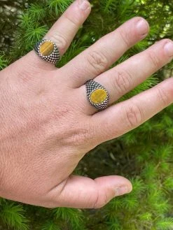 Mens Plain Real 925 Sterling Silver Tiger Eye Stone Ring Pinky 7 8 9 10 11 12 13 -Harlem Bling Shop harlembling mens plain real 925 sterling silver tiger eye stone ring pinky 7 8 9 10 11 12 13 92434.1664398355