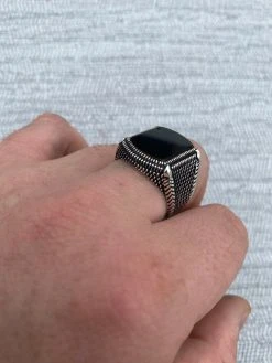 Mens Real 10k Gold & 925 Sterling Silver Black Onyx LARGE Ring Sz 7-13 ~16 Grams -Harlem Bling Shop harlembling mens real 10k gold and 925 sterling silver black onyx large ring sz 7 13 16 grams 61113.1664388251