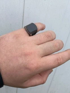 Mens Real 10k Gold & 925 Sterling Silver Black Onyx LARGE Ring Sz 7-13 ~16 Grams -Harlem Bling Shop harlembling mens real 10k gold and 925 sterling silver black onyx large ring sz 7 13 16 grams 70562.1664380640