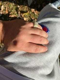 Men's Real 14k Gold & 925 Sterling Silver Ring Real Icy Cluster Hip Hop Pinky -Harlem Bling Shop harlembling mens real 14k gold and 925 sterling silver ring real icy cluster hip hop pinky 17851.1664400376