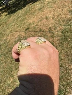 Mens Real 14K Gold Plated 925 Silver Iced CZ Pinky Ring Hip Hop 7 8 9 10 11 12 -Harlem Bling Shop harlembling mens real 14k gold plated 925 silver iced cz pinky ring hip hop 7 8 9 10 11 12 99837.1664301991