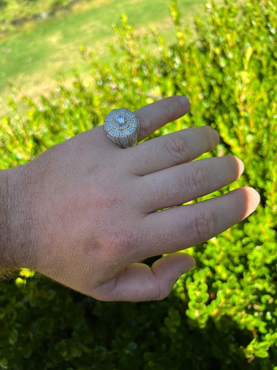 Mens Real 14k Gold Plated 925 Silver Iced CZ Solitaire Crown Pinky Ring Hip Hop 13 Mens Real 14k Gold Plated 925 Silver Iced CZ Solitaire Crown Pinky Ring Hip Hop - Image 11