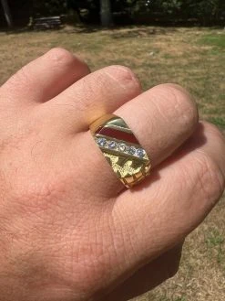 Mens Real 14K Gold Plated 925 Silver Nugget Red Ruby Iced CZ Ring Hip Hop Pinky -Harlem Bling Shop harlembling mens real 14k gold plated 925 silver nugget red ruby iced cz ring hip hop pinky 47798.1664302070