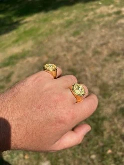 Mens Real 14K Gold Plated 925 Silver Sailor Navigational North Star Compass Ring -Harlem Bling Shop harlembling mens real 14k gold plated 925 silver sailor navigational north star compass ring 20159.1664543873