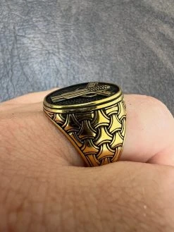 Mens Real 14K Gold Plated 925 Sterling Silver Double Guns Pistols Gangster Ring -Harlem Bling Shop harlembling mens real 14k gold plated 925 sterling silver double guns pistols gangster ring 87444.1664543930