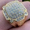 Mens Real 14k Gold Vermeil 925 Sterling Silver Ice Diamond Ring Hip Hop Pinky -Harlem Bling Shop harlembling mens real 14k gold vermeil 925 sterling silver ice diamond ring hip hop pinky 70454.1664356477