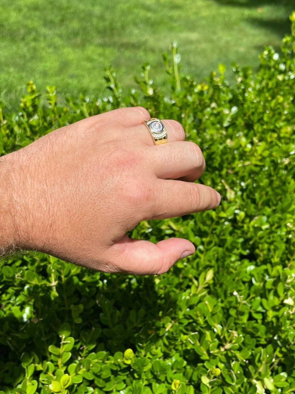 Men's Real 14K Gold Vermeil Moissanite Ring Passes Diamond Tester Iced Pinky Out 8 Men's Real 14K Gold Vermeil Moissanite Ring Passes Diamond Tester Iced Pinky Out - Image 6