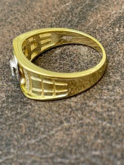 Men's Real 14K Gold Vermeil Moissanite Ring Passes Diamond Tester Iced Pinky Out 24 Men's Real 14K Gold Vermeil Moissanite Ring Passes Diamond Tester Iced Pinky Out -Harlem Bling Shop harlembling mens real 14k gold vermeil moissanite ring passes diamond tester iced pinky out 04933.1664376597