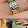 Men's Real 14K Gold Vermeil Moissanite Ring Passes Diamond Tester Iced Pinky Out -Harlem Bling Shop harlembling mens real 14k gold vermeil moissanite ring passes diamond tester iced pinky out 55052.1664391481