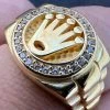 Mens Real 14k Gold Vermeil Over 925 Silver Iced Out Rolex Crown Watch Ring -Harlem Bling Shop harlembling mens real 14k gold vermeil over 925 silver iced out rolex crown watch ring 59531.1672764923