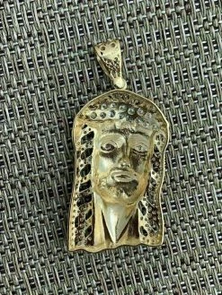Men's Real 14k Yellow Gold Over 925 Sterling Silver Jesus Piece Necklace 1x1.5" 17 Men's Real 14k Yellow Gold Over 925 Sterling Silver Jesus Piece Necklace 1x1.5" -Harlem Bling Shop harlembling mens real 14k yellow gold over 925 sterling silver jesus piece necklace 1x1.5 81628.1664395720