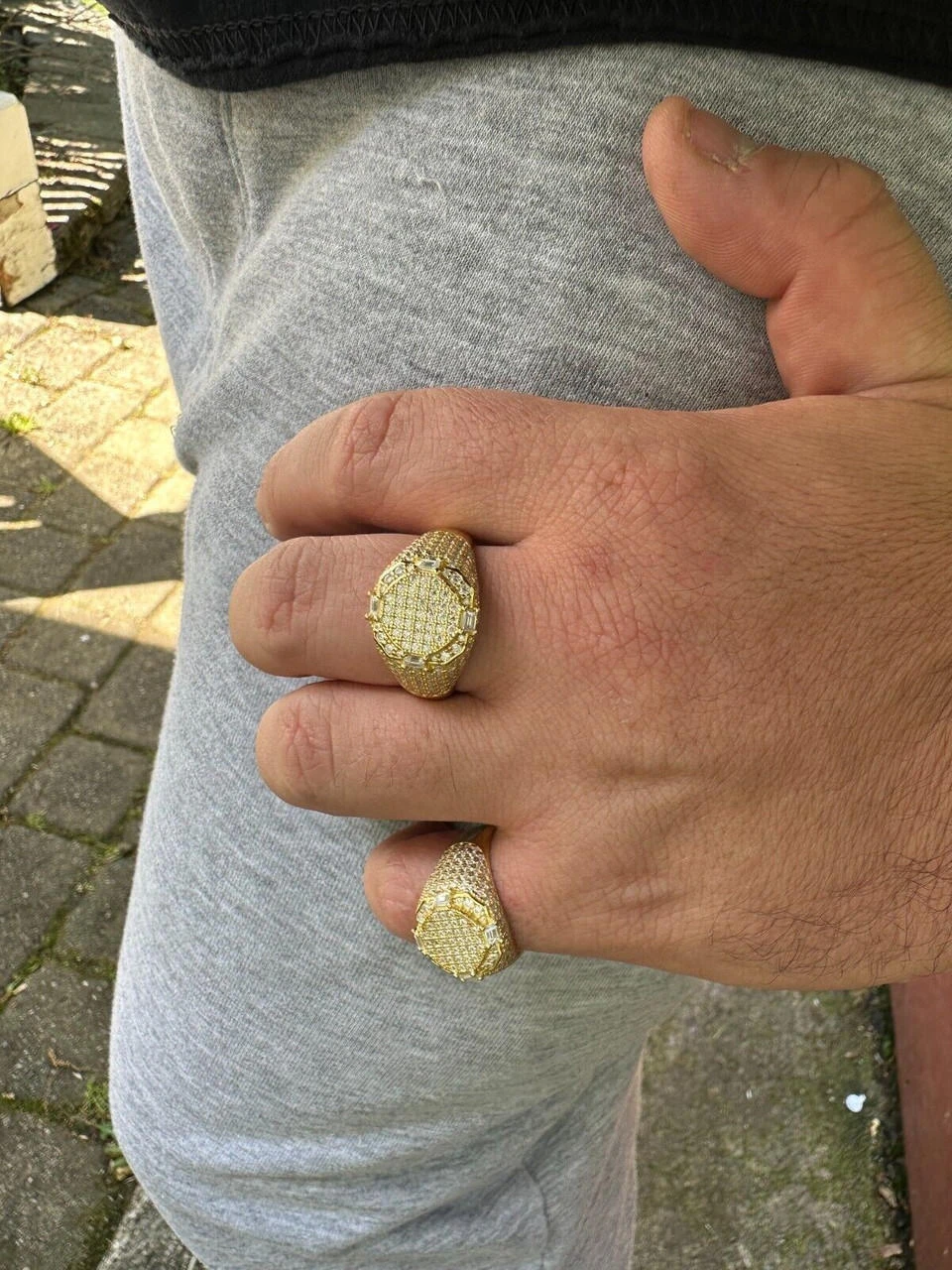 Men's Real 925 Silver 14k Gold Plated MOISSANITE Baguette Pinky RING Hip Hop Ice 17 Men's Real 925 Silver 14k Gold Plated MOISSANITE Baguette Pinky RING Hip Hop Ice - Image 15