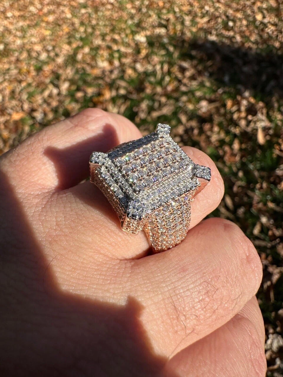 Men's Real 925 Silver 14k Rose Gold Plated MOISSANITE Large 3D Iced Hip Hop Ring 19 Men's Real 925 Silver 14k Rose Gold Plated MOISSANITE Large 3D Iced Hip Hop Ring - Image 17