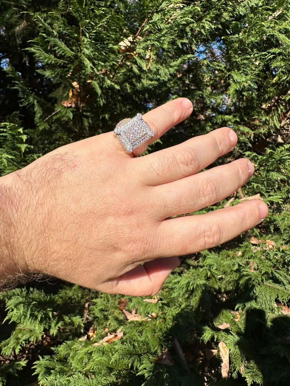 Men's Real 925 Silver 14k Rose Gold Plated MOISSANITE Large 3D Iced Hip Hop Ring 20 Men's Real 925 Silver 14k Rose Gold Plated MOISSANITE Large 3D Iced Hip Hop Ring - Image 18