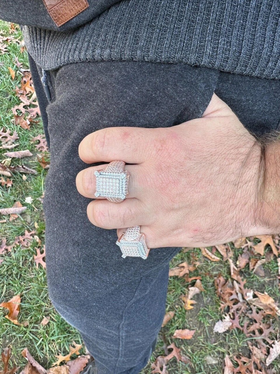 Men's Real 925 Silver 14k Rose Gold Plated MOISSANITE Large 3D Iced Hip Hop Ring 15 Men's Real 925 Silver 14k Rose Gold Plated MOISSANITE Large 3D Iced Hip Hop Ring - Image 13