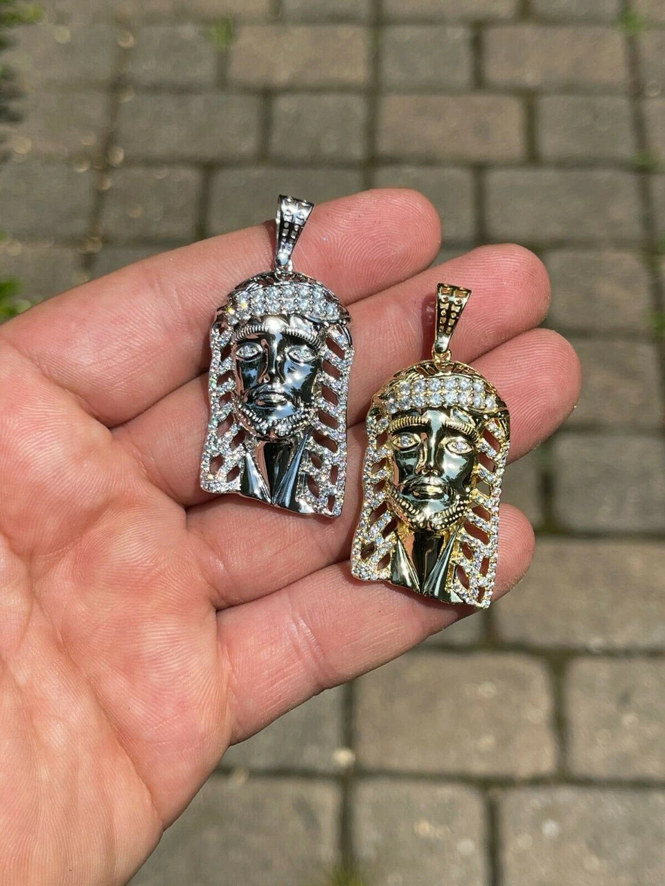 Mens Real 925 Silver & Gold Iced Jesus Piece Necklace Hip Hop MOISSANITE Pendant 14 Mens Real 925 Silver & Gold Iced Jesus Piece Necklace Hip Hop MOISSANITE Pendant - Image 12