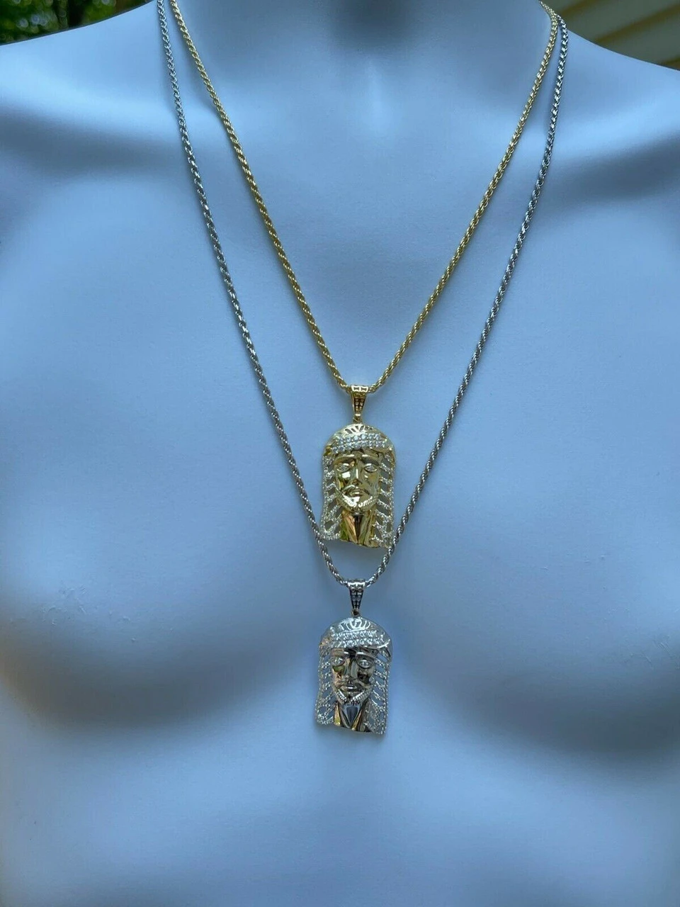 Mens Real 925 Silver & Gold Iced Jesus Piece Necklace Hip Hop MOISSANITE Pendant 11 Mens Real 925 Silver & Gold Iced Jesus Piece Necklace Hip Hop MOISSANITE Pendant - Image 9