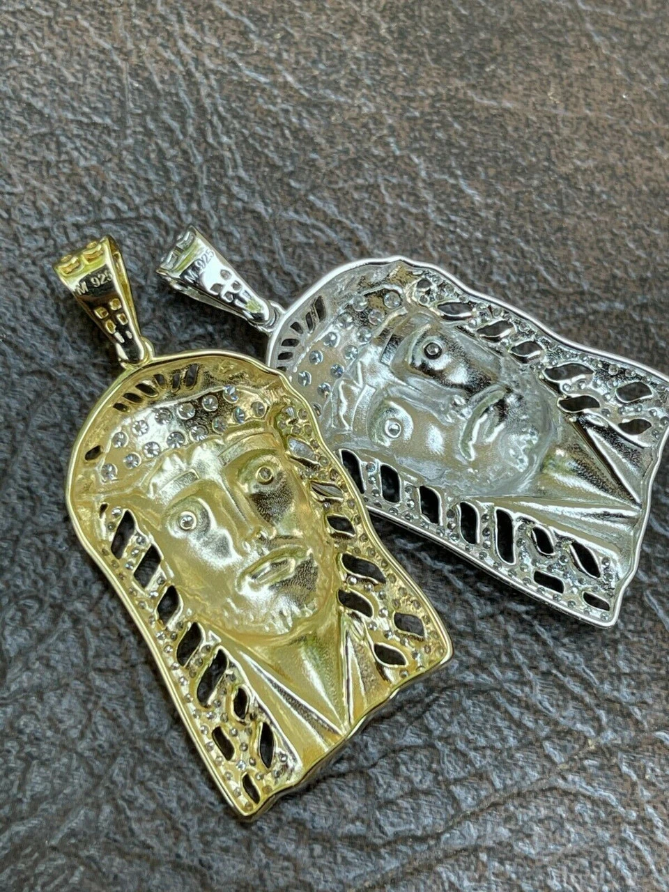 Mens Real 925 Silver & Gold Iced Jesus Piece Necklace Hip Hop MOISSANITE Pendant 6 Mens Real 925 Silver & Gold Iced Jesus Piece Necklace Hip Hop MOISSANITE Pendant - Image 4