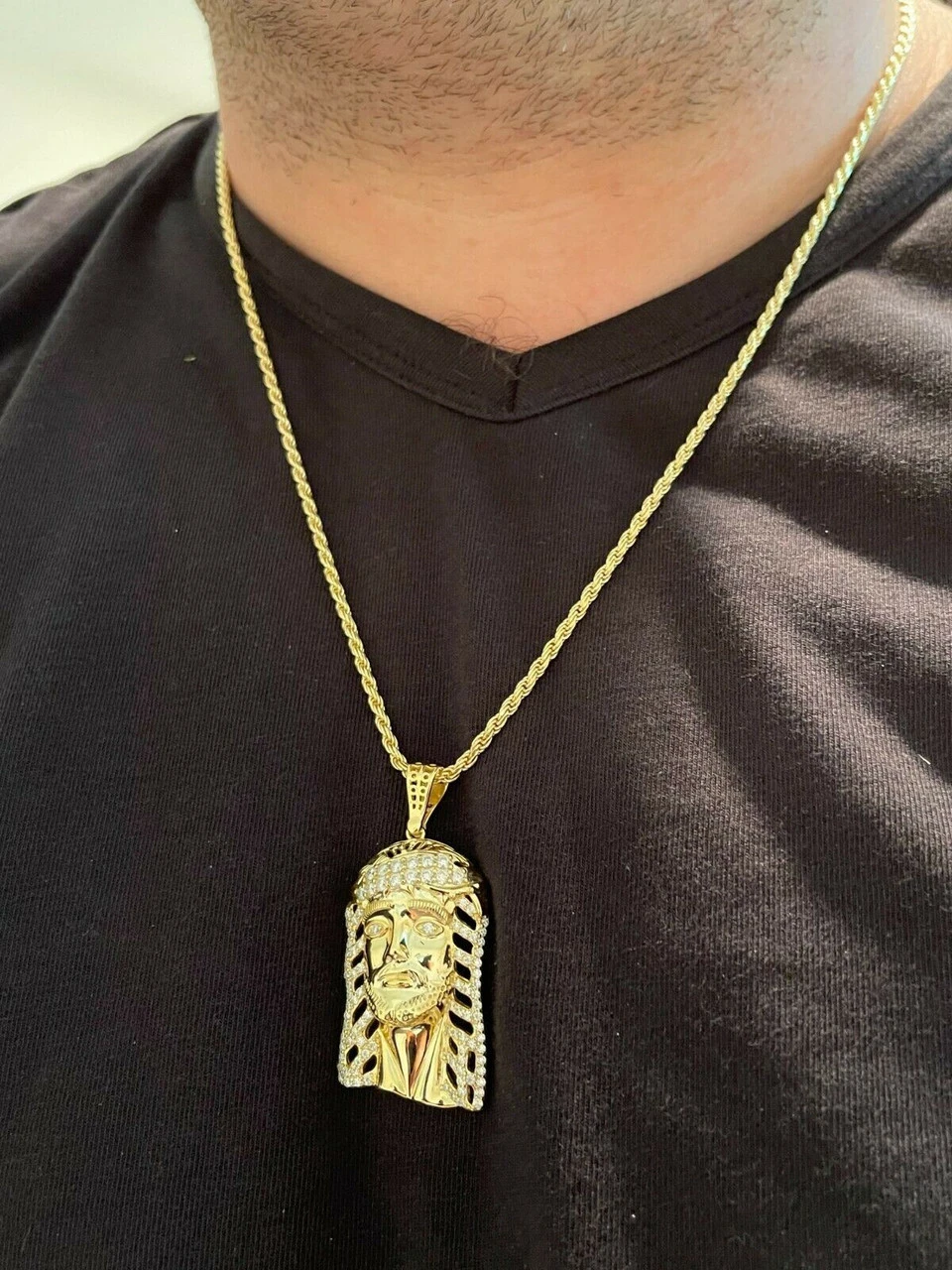 Mens Real 925 Silver & Gold Iced Jesus Piece Necklace Hip Hop MOISSANITE Pendant 13 Mens Real 925 Silver & Gold Iced Jesus Piece Necklace Hip Hop MOISSANITE Pendant - Image 11