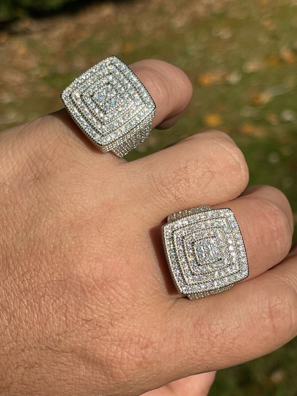 Men's Real 925 Silver Iced Hip Hop 5ct MOISSANITE RING Pass Diamond Test Pinky 4 Men's Real 925 Silver Iced Hip Hop 5ct MOISSANITE RING Pass Diamond Test Pinky - Image 2