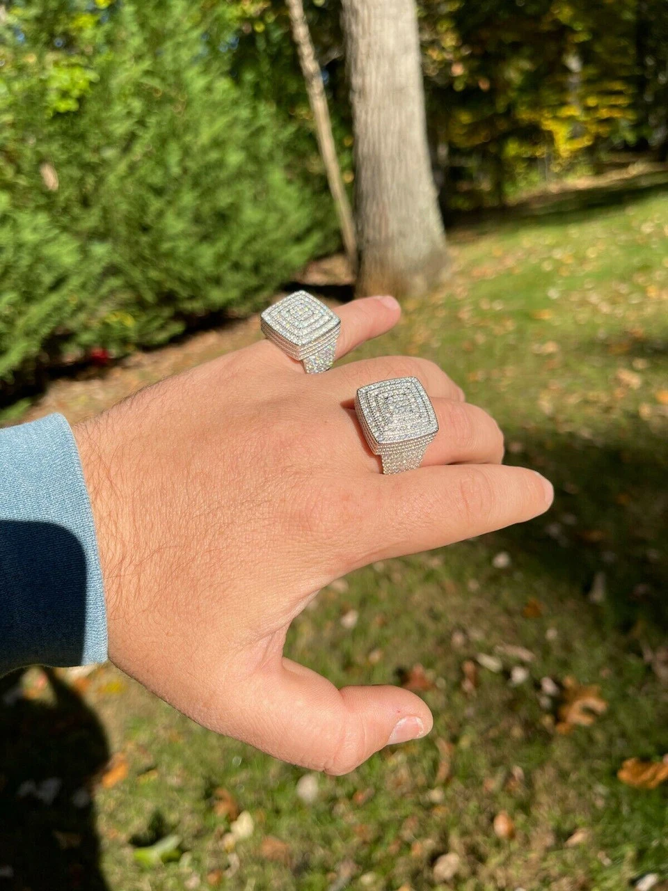 Men's Real 925 Silver Iced Hip Hop 5ct MOISSANITE RING Pass Diamond Test Pinky 11 Men's Real 925 Silver Iced Hip Hop 5ct MOISSANITE RING Pass Diamond Test Pinky - Image 9