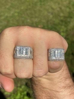 Mens Real 925 Silver Ring Iced Baguette Diamond Pinky Hip Hop Size 6 7 8 9 10 11 -Harlem Bling Shop harlembling mens real 925 silver ring iced baguette diamond pinky hip hop size 6 7 8 9 10 11 08202.1664399253