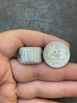 Mens Real 925 Silver Ring Iced Baguette Diamond Pinky Hip Hop Size 6 7 8 9 10 11 -Harlem Bling Shop harlembling mens real 925 silver ring iced baguette diamond pinky hip hop size 6 7 8 9 10 11 62525.1664384124