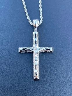 Men's Real 925 Sterling Silver Cross Pendant Necklace 2" Jesus On Crucifix Piece 18 Men's Real 925 Sterling Silver Cross Pendant Necklace 2" Jesus On Crucifix Piece -Harlem Bling Shop harlembling mens real 925 sterling silver cross pendant necklace 2 jesus on crucifix piece 68044.1664395061