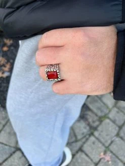 Mens Real 925 Sterling Silver Iced Simulated Big Red Ruby Nugget Hip Hop Ring 38 Mens Real 925 Sterling Silver Iced Simulated Big Red Ruby Nugget Hip Hop Ring -Harlem Bling Shop harlembling mens real 925 sterling silver iced simulated big red ruby nugget hip hop ring 13013.1672851805