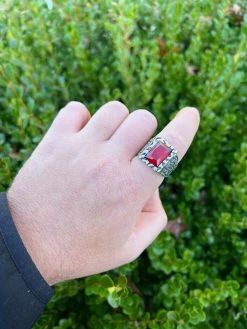 Mens Real 925 Sterling Silver Iced Simulated Big Red Ruby Nugget Hip Hop Ring 27 Mens Real 925 Sterling Silver Iced Simulated Big Red Ruby Nugget Hip Hop Ring -Harlem Bling Shop harlembling mens real 925 sterling silver iced simulated big red ruby nugget hip hop ring 20575.1672851791