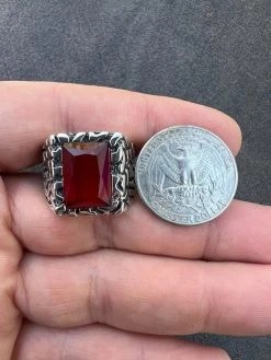 Mens Real 925 Sterling Silver Iced Simulated Big Red Ruby Nugget Hip Hop Ring 29 Mens Real 925 Sterling Silver Iced Simulated Big Red Ruby Nugget Hip Hop Ring -Harlem Bling Shop harlembling mens real 925 sterling silver iced simulated big red ruby nugget hip hop ring 21178.1672851553