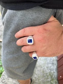 Men's Real 925 Sterling Silver Iced Simulated Blue Sapphire & CZ Hip Hop Ring 16 Men's Real 925 Sterling Silver Iced Simulated Blue Sapphire & CZ Hip Hop Ring -Harlem Bling Shop harlembling mens real 925 sterling silver iced simulated blue sapphire and cz hip hop ring 48455.1664302180