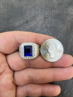 Men's Real 925 Sterling Silver Iced Simulated Blue Sapphire & CZ Hip Hop Ring 25 Men's Real 925 Sterling Silver Iced Simulated Blue Sapphire & CZ Hip Hop Ring -Harlem Bling Shop harlembling mens real 925 sterling silver iced simulated blue sapphire and cz hip hop ring 70191.1664302775
