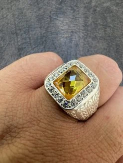 Mens Real 925 Sterling Silver Iced Simulated Yellow Canary Diamond Hip Hop Ring 25 Mens Real 925 Sterling Silver Iced Simulated Yellow Canary Diamond Hip Hop Ring -Harlem Bling Shop harlembling mens real 925 sterling silver iced simulated yellow canary diamond hip hop ring 54135.1664302366