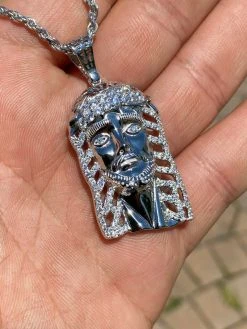 Men's Real 925 Sterling Silver Jesus Piece Necklace 1x1.5" Iced Hip Hop Pendant 15 Men's Real 925 Sterling Silver Jesus Piece Necklace 1x1.5" Iced Hip Hop Pendant -Harlem Bling Shop harlembling mens real 925 sterling silver jesus piece necklace 1x1.5 iced hip hop pendant 80570.1664377986