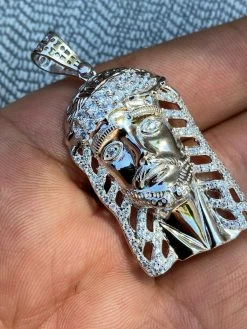 Men's Real 925 Sterling Silver Jesus Piece Necklace 1x1.5" Iced Hip Hop Pendant 18 Men's Real 925 Sterling Silver Jesus Piece Necklace 1x1.5" Iced Hip Hop Pendant -Harlem Bling Shop harlembling mens real 925 sterling silver jesus piece necklace 1x1.5 iced hip hop pendant 85219.1664387225
