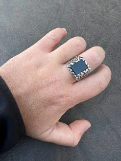 Mens Real 925 Sterling Silver Natural Black Onyx Gemstone Nugget Hip Hop Ring 40 Mens Real 925 Sterling Silver Natural Black Onyx Gemstone Nugget Hip Hop Ring -Harlem Bling Shop harlembling mens real 925 sterling silver natural black onyx gemstone nugget hip hop ring 22757.1672851618