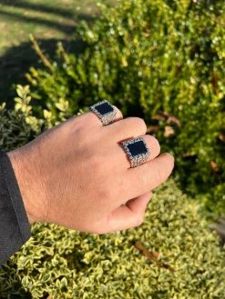 Mens Real 925 Sterling Silver Natural Black Onyx Gemstone Nugget Hip Hop Ring 32 Mens Real 925 Sterling Silver Natural Black Onyx Gemstone Nugget Hip Hop Ring -Harlem Bling Shop harlembling mens real 925 sterling silver natural black onyx gemstone nugget hip hop ring 69812.1672851711