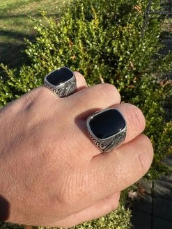 Mens Real 925 Sterling Silver Natural Black Onyx Gemstone W. Horse Design Ring 35 Mens Real 925 Sterling Silver Natural Black Onyx Gemstone W. Horse Design Ring -Harlem Bling Shop harlembling mens real 925 sterling silver natural black onyx gemstone w horse design ring 27506.1672851600