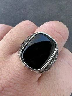 Mens Real 925 Sterling Silver Natural Black Onyx Gemstone W. Horse Design Ring 33 Mens Real 925 Sterling Silver Natural Black Onyx Gemstone W. Horse Design Ring -Harlem Bling Shop harlembling mens real 925 sterling silver natural black onyx gemstone w horse design ring 97891.1672851718