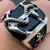 Mens Real 925 Sterling Silver Natural Black Onyx W. Anchor Sailor Maritime Ring 1 Mens Real 925 Sterling Silver Natural Black Onyx W. Anchor Sailor Maritime Ring -Harlem Bling Shop harlembling mens real 925 sterling silver natural black onyx w anchor sailor maritime ring 36172.1672851683
