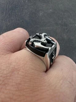 Mens Real 925 Sterling Silver Natural Black Onyx W. Anchor Sailor Maritime Ring 18 Mens Real 925 Sterling Silver Natural Black Onyx W. Anchor Sailor Maritime Ring -Harlem Bling Shop harlembling mens real 925 sterling silver natural black onyx w anchor sailor maritime ring 80881.1672851626