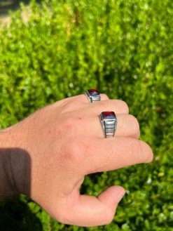 Mens Real 925 Sterling Silver Simulated Ruby Red CZ Gem Stone Pinky Ring Sz 7-13 18 Mens Real 925 Sterling Silver Simulated Ruby Red CZ Gem Stone Pinky Ring Sz 7-13 -Harlem Bling Shop harlembling mens real 925 sterling silver simulated ruby red cz gem stone pinky ring sz 7 13 25621.1664302140