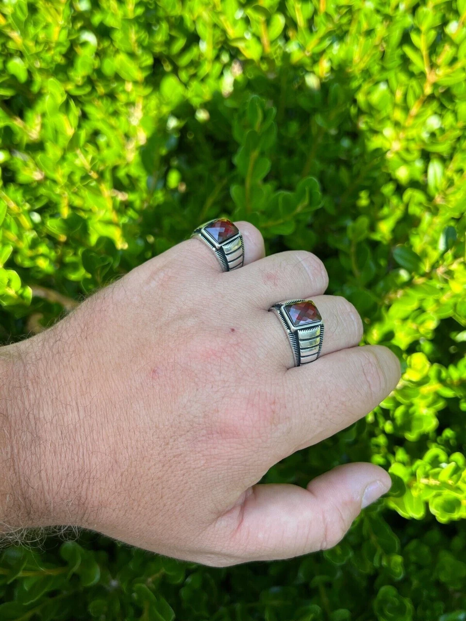 Mens Real 925 Sterling Silver Simulated Ruby Red CZ Gem Stone Pinky Ring Sz 7-13 8 Mens Real 925 Sterling Silver Simulated Ruby Red CZ Gem Stone Pinky Ring Sz 7-13 - Image 6