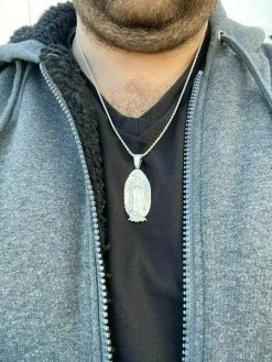 Men's Real 925 Sterling Silver - Virgin Mary Guadalupe Necklace Nuestra Senora 30 Men's Real 925 Sterling Silver - Virgin Mary Guadalupe Necklace Nuestra Senora -Harlem Bling Shop harlembling mens real 925 sterling silver virgin mary guadalupe necklace nuestra senora 26664.1664390090