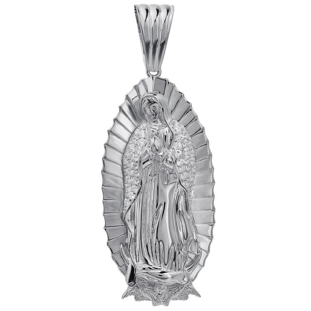 Men's Real 925 Sterling Silver - Virgin Mary Guadalupe Necklace Nuestra Senora 8 Men's Real 925 Sterling Silver - Virgin Mary Guadalupe Necklace Nuestra Senora - Image 6