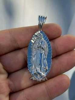 Men's Real 925 Sterling Silver - Virgin Mary Guadalupe Necklace Nuestra Senora 21 Men's Real 925 Sterling Silver - Virgin Mary Guadalupe Necklace Nuestra Senora -Harlem Bling Shop harlembling mens real 925 sterling silver virgin mary guadalupe necklace nuestra senora 80224.1665669828