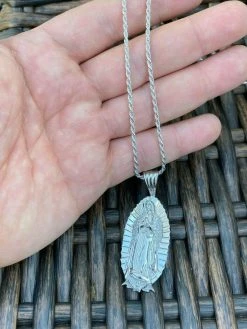 Men's Real 925 Sterling Silver - Virgin Mary Guadalupe Necklace Nuestra Senora 31 Men's Real 925 Sterling Silver - Virgin Mary Guadalupe Necklace Nuestra Senora -Harlem Bling Shop harlembling mens real 925 sterling silver virgin mary guadalupe necklace nuestra senora 98656.1664372179